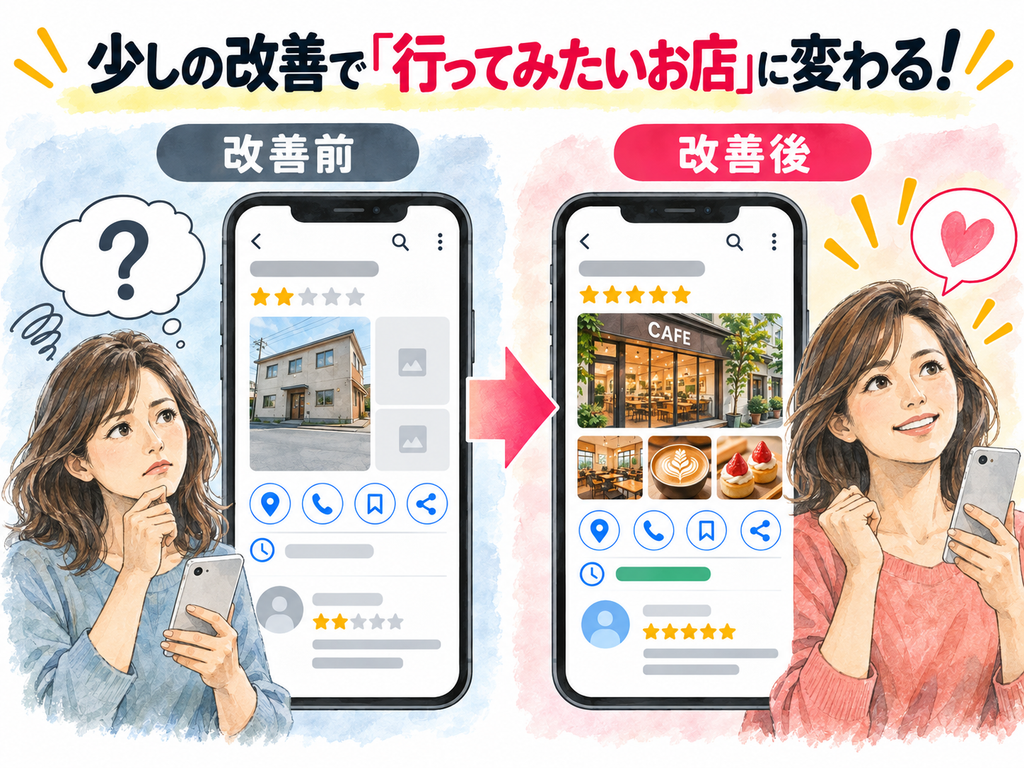 少しの改善で行ってみたいお店に代変わる