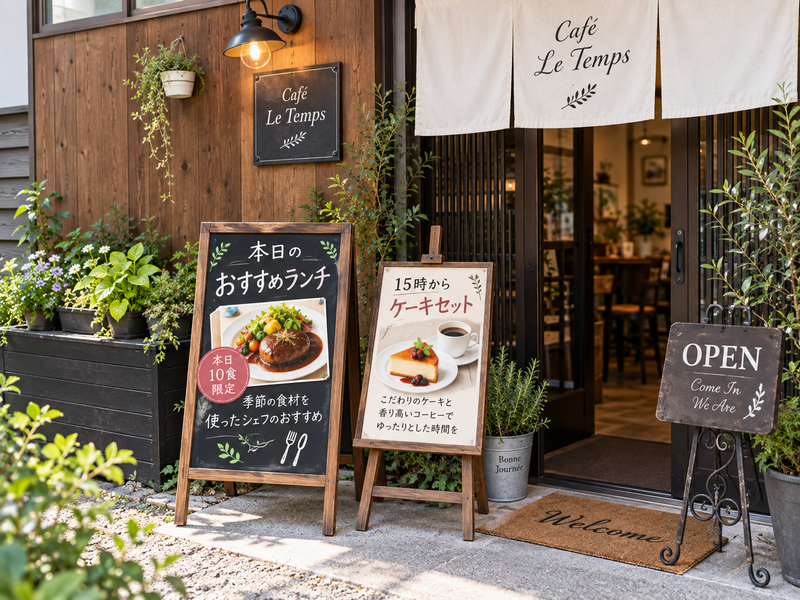 飲食店の店頭看板